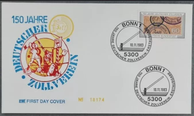 Almanya 1983 Alman Gümrük Birliği FDC, Bonn