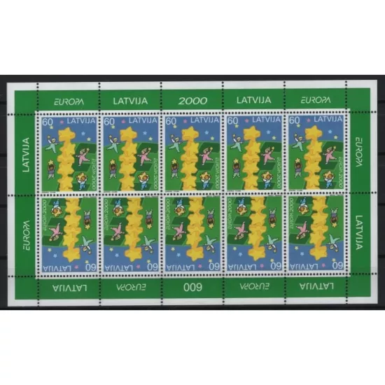 2000 EUROPA CEPT LETONYA TABAKA BLOK