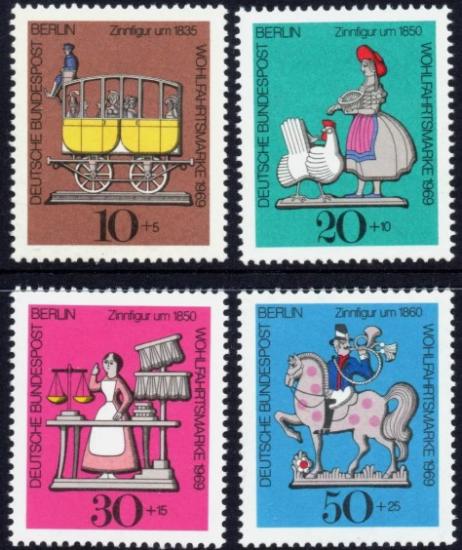 BERLİN ALMANYA 1969 Yardım Pulları