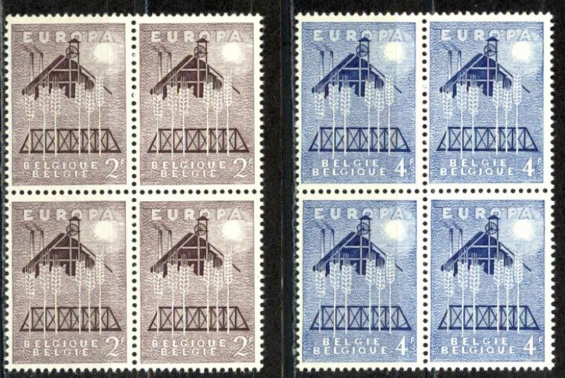1957 BELÇİKA EUROPA CEPT 4’LÜ BLOK TAM SET