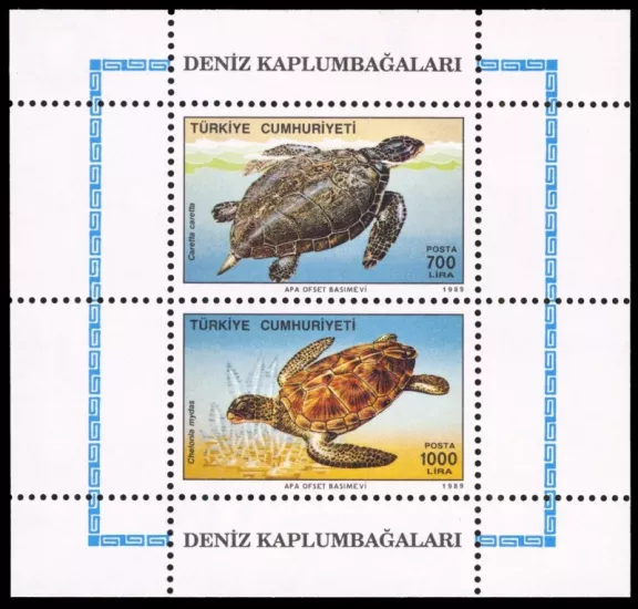 1989 DENİZ KAPLUMBAĞALARI HATIRA BLOĞU MNH