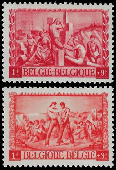 BELÇİKA 1945 Yardım pulları