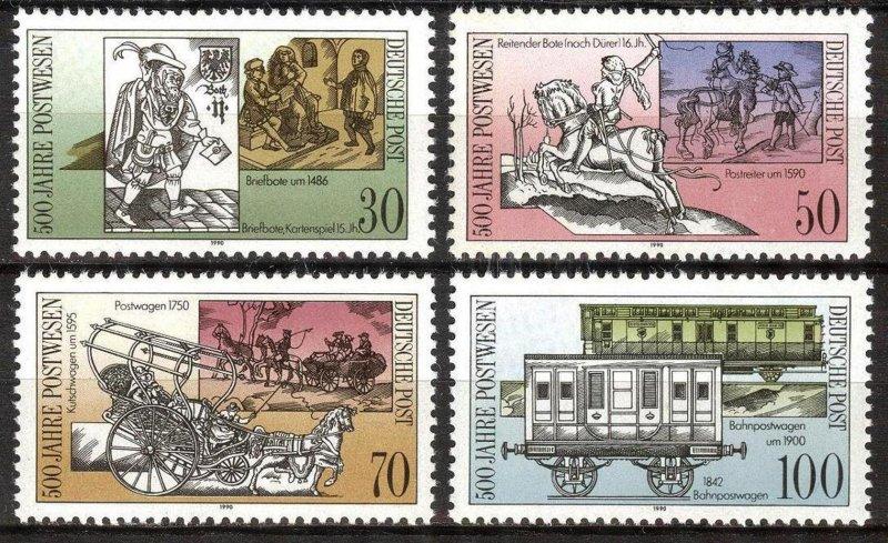 ALMANYA DDR 1990 Avrupa Posta Hizmetlerinin 500. Yıldönümü