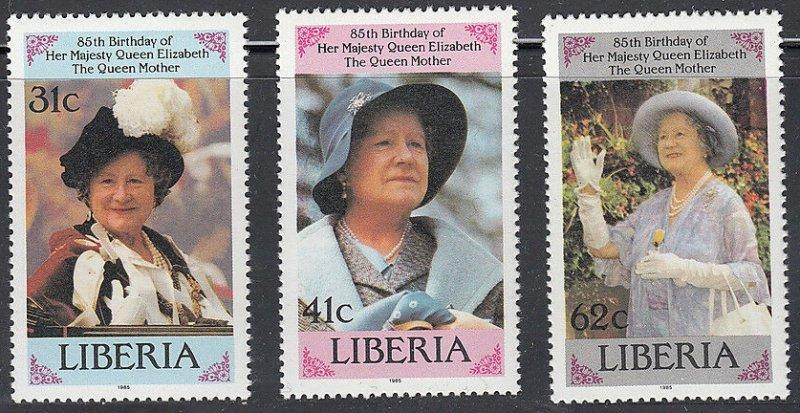 LİBERYA 1985 Kraliçe Elizabeth’in Doğumunun 85. Yılı