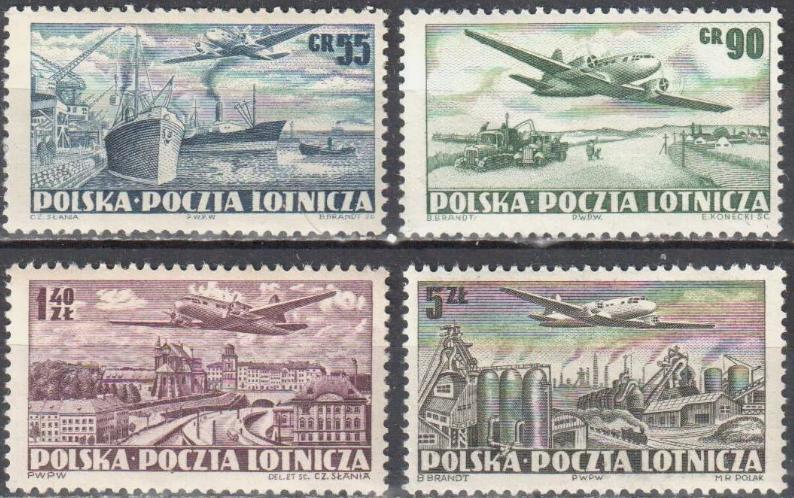 POLONYA 1952 Çeşitli Manzaralar Üzerinde Uçan Bir Ilyushin II Uçağı