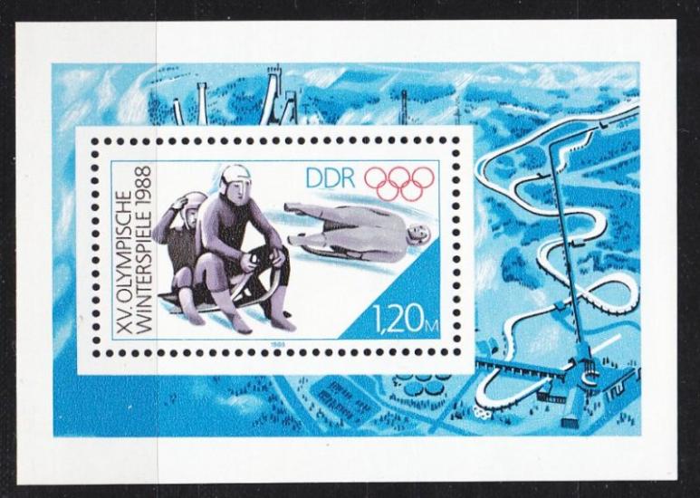 ALMANYA DDR 1988 Kış Olimpiyat Oyunları - Calgary, Kanada Blok