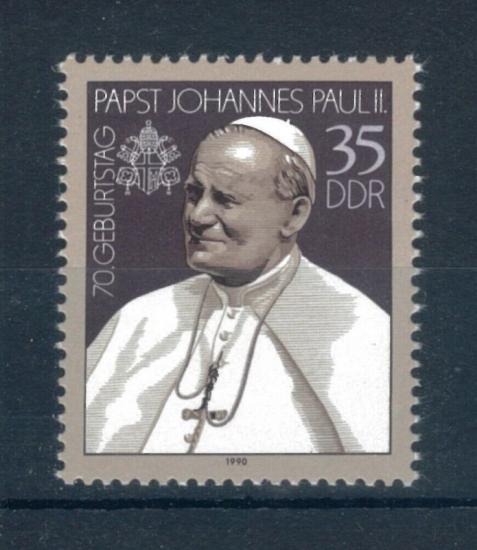 ALMANYA DDR 1990 Papa Johannes Paul II’nin Doğumunun 70. Yıldönümü