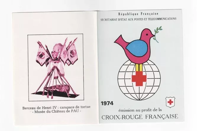 Fransa 1974 Croix-Rouge (Kızıl Haç) yararına çıkardığı yardım pulları, Pul Kitapçığı Mnh