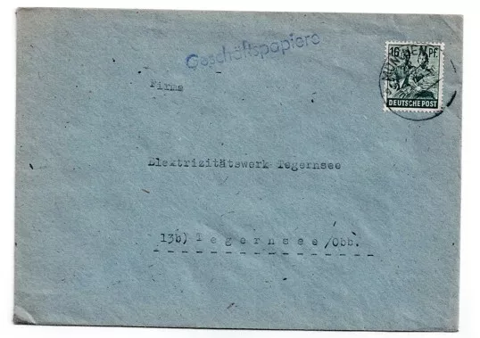 Almanya İş Zarfı (Elektrizitätswerk Tegernsee – 16 Pfennig)