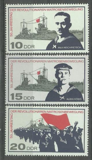 ALMANYA DDR 1967 Matrosenbewegung’un 50. Yıldönümü 1917