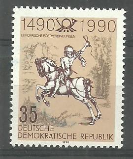 ALMANYA DDR 1990 Posta Hizmetinin 500. Yıldönümü
