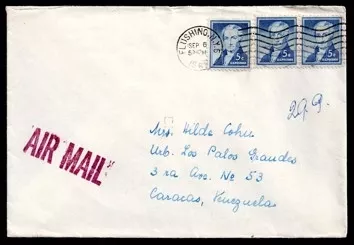 ABD - Venezuela Airmail Zarfı (1961, Flushing NY - Caracas)