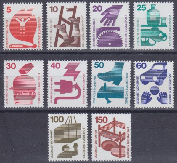  ALMANYA BERLİN 1971 KAZA ÖNLEME KONULU PULLAR SERİ