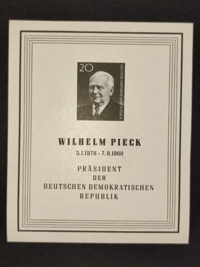  ALMANYA DDR 1960 BAŞKAN WİLHELM PİECK ANISINA BLOK 