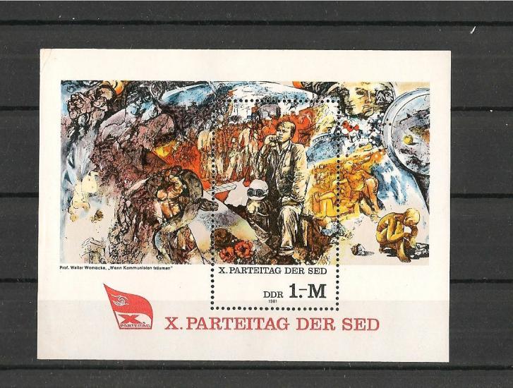 ALMANYA DDR 1981 X. PARTİ KONGRESİ MNH BLOK