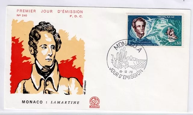 Monako 1970 Alphonse de Lamartine (Yazar) FDC