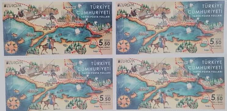 2020 EUROPA CEPT, TARİHİ POSTA PULLARI MNH 4’LÜ BLOK
