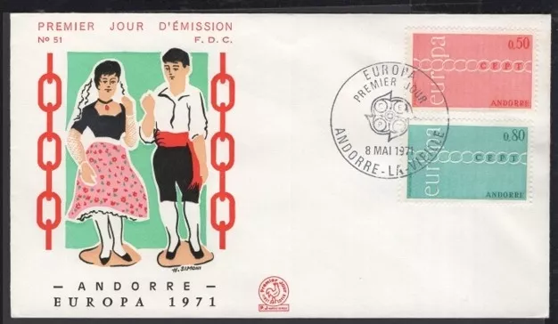Andorra 1971 Europa Cept FDC