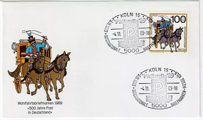 Almanya’da 500 yıllık posta tarihi – 1989 Anma Zarfı