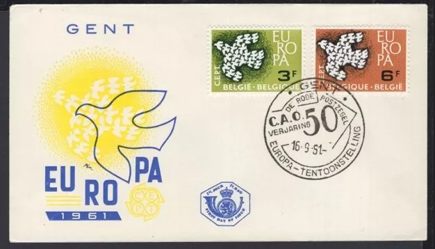 Belçika 1961 Europa Cept FDC