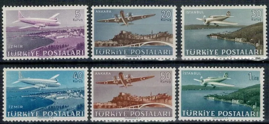 TÜRKİYE 1949 UÇAK PULLARI MNH