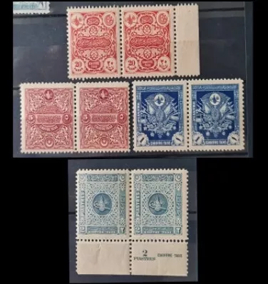 1914 LONDRA BASKISI TAKSE PULLARI TAM SERİ 2’Lİ ŞARNİYERSİZ MNH