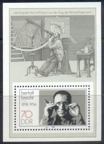 ALMANYA DDR 1988 Bertolt Brecht Blok