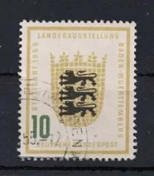 Almanya 1955 Baden-Württemberg Fuarı Damgalı Pul