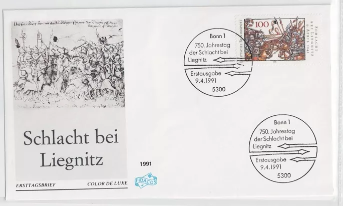Almanya 1991 Liegnitz Savaşı’nın 750. yıldönümü FDC