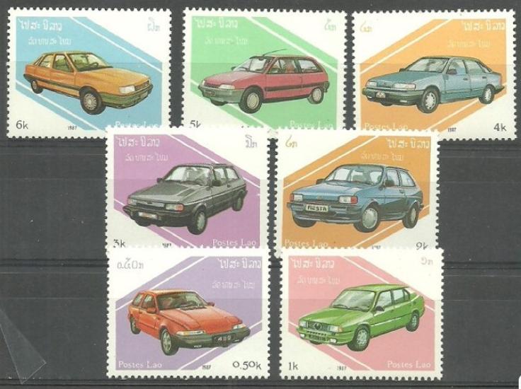 LAOS 1987 OTOMOBİLLER SERİ
