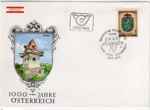 1000 Yıl Avusturya – Graz 1978 İlk Gün Zarfı FDC