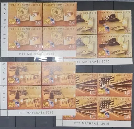 2015 PTT KURULUŞ 150.YIL MNH 4’LÜ BLOK