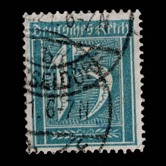 Almanya 1921 Düsseldorf Orijinal Damgalı 15 Pfennig Posthorn Pul, Yüksek Katalog