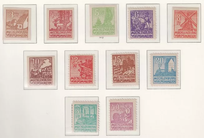 Almanya  1945 Sovyet İşgal Bölgesi, Meclenburg-Vorpommern MNH Tam Seri