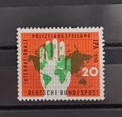 Almanya 1956 Uluslararası Polis Fuarı Damgasız Mnh Pul