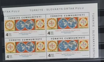 2018 TÜRKİYE SLOVAKYA ORTAK PUL MNH 4’LÜ BLOK