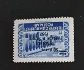 1957 İSTANBUL FİLATELİK II.SERGİSİ SÜRŞARJLI HATIRA PULU
