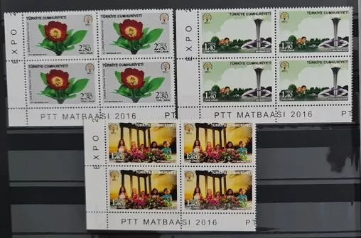2016 EXPO 2016 ANTALYA 4 LÜ KÖŞE BLOK MNH