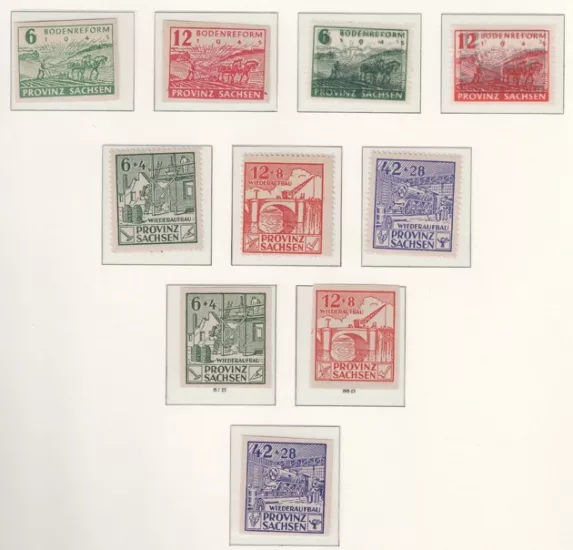 Almanya 1945-46 Sovyet İşgal Bölgesi, Province Saxony MNH Tam Seri