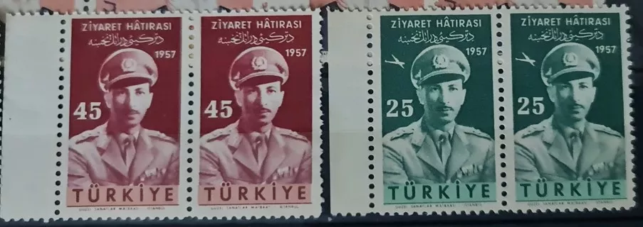 1957 AFGANİSTAN KRALININ TÜRKİYE’Yİ ZİYARETİ 2’Lİ MNH
