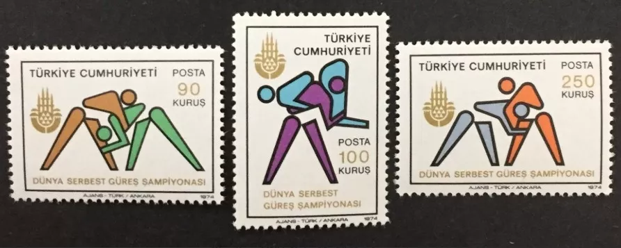 1974 DÜNYA SERBEST GÜREŞ ŞAMPİYONASI TAM SERİ MNH