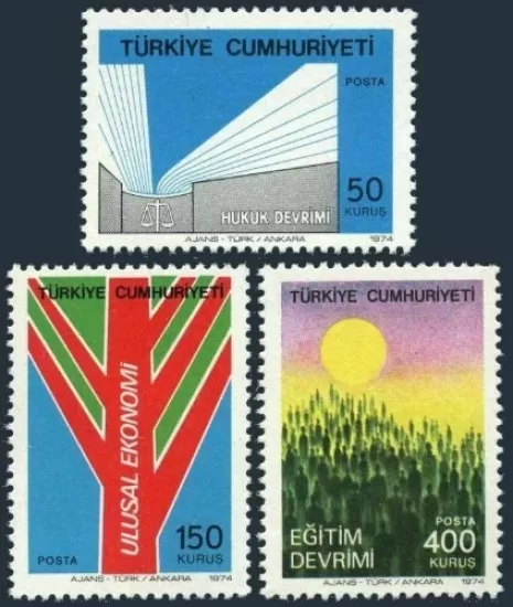 TÜRKİYE 1974 ATATÜRK’ÜN ESERLERİ VE DEVRİMLERİ MNH