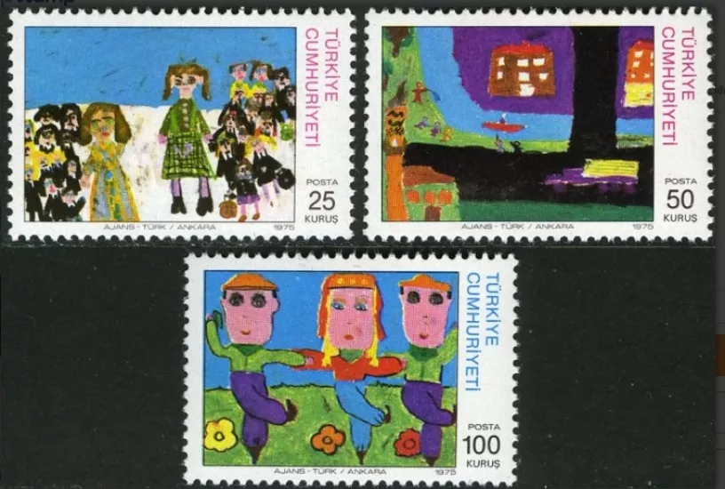 TÜRKİYE 1975 ÇOCUK RESİMLERİ MNH TAM SERİ