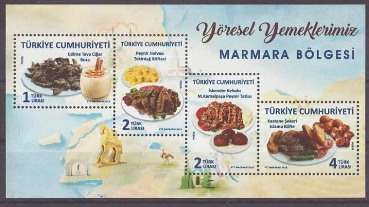 2018 YÖRESEL YEMEKLERİMİZ (MARMARA BÖLGESİ) MNH BLOK
