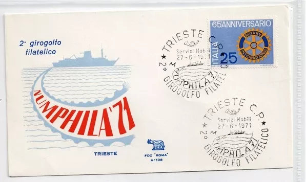NUMPHILA ’71 – Trieste 1971 Filatelik Etkinlik Özel Kapak