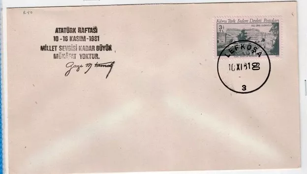 KKTC 1981 Lefkoşa – Atatürk Haftası Anma Zarfı