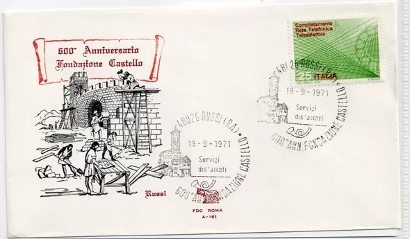 600. Anniversario Fondazione Castello – Russi 1971 Özel FDC Kapak