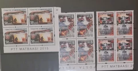 2015 İTFAİYE KONULU SÜREKLİ POSTA PULLARI 4’LÜ BLOK MNH