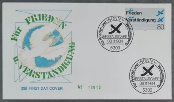 Almanya 1984 Barış ve anlayış için, Bonn, FDC