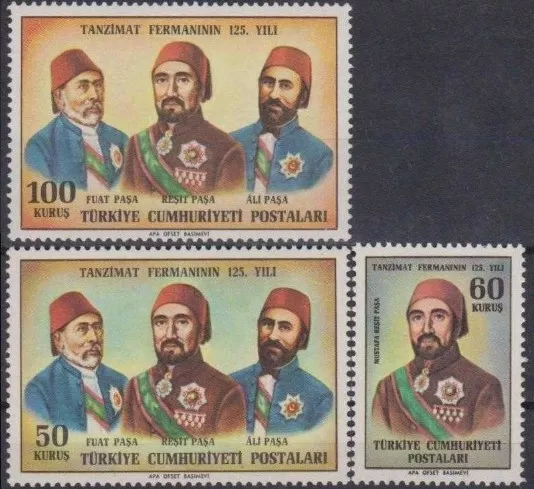 TÜRKİYE 1964 TANZİMAT FERMANI’NIN 125.YILI MNH SERİ